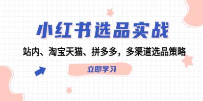 《小紅書選品實戰》站內、淘寶天貓、拼多多，多渠道選品策略插圖